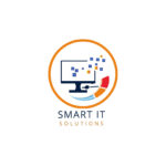 Orange Blue Modern Digital Communication Technology Logo